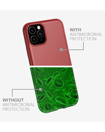 Antimikrobiel formel Billede af iPhone anti-mikrobiel og plante baseret cover
