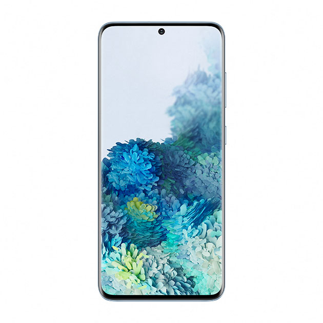Galaxy S20 Ultra har det største batteri, en Samsung-telefon nogensinde har haft Samsung Galaxy S20 i farven blå set forfa