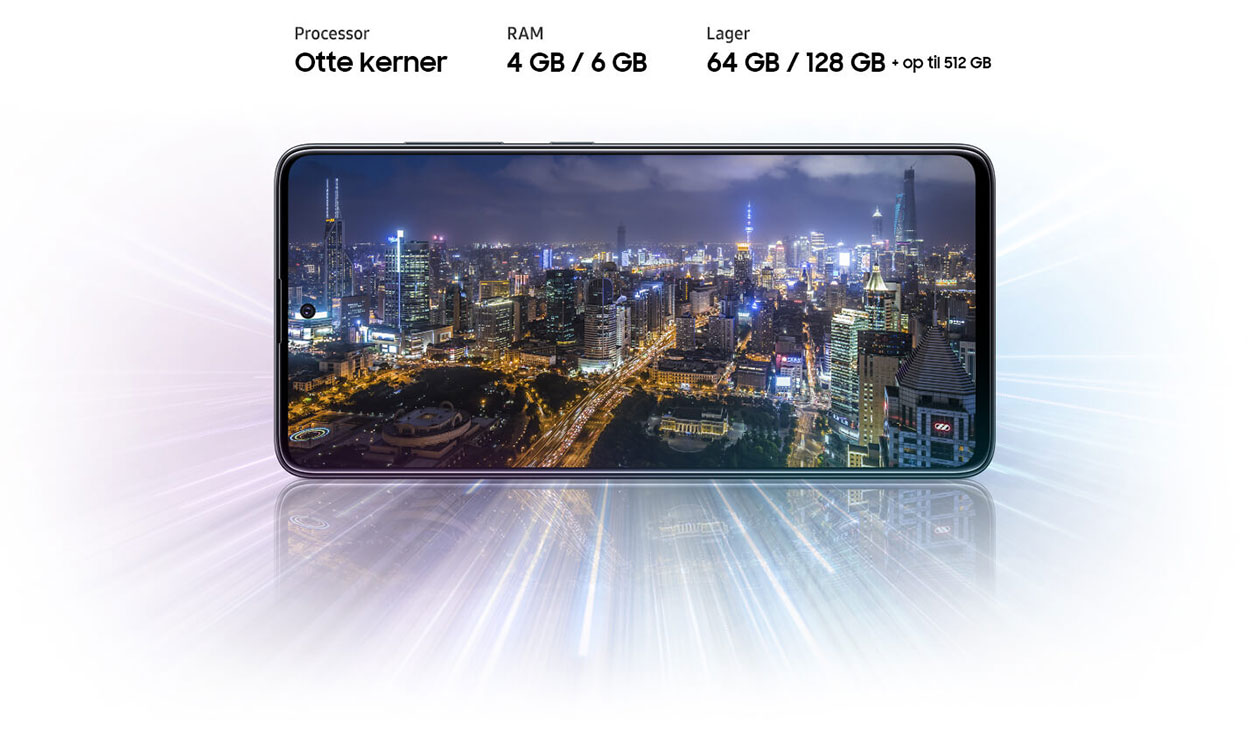 Processoren er kraftig, og hukommelsen er stor Galaxy A51 og specifikationer vedrørende processor, RAM og hukommelse