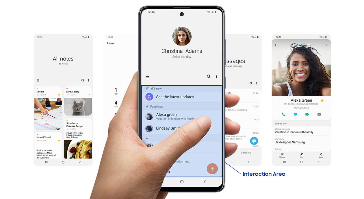 Galaxy A51 med grænsefladen One UI