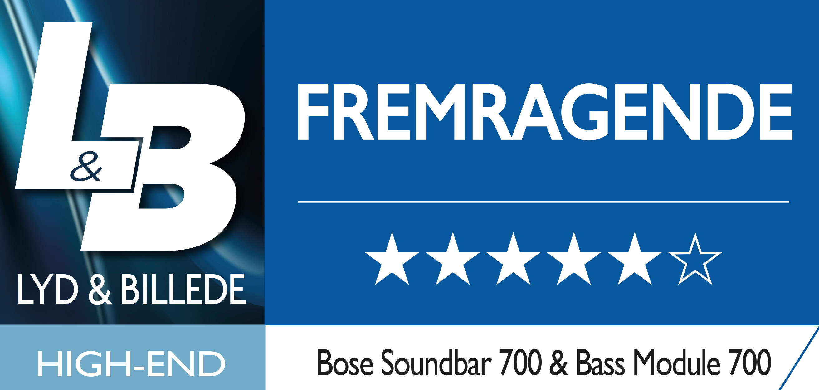 Soundbaren Bose 700 er anbefalet af Lyd & Billede Lyd & Billede-logo med udmærket karakter