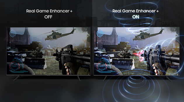 Real game enhancer+ forbinder dig automatisk til en spiltilstand uden mærkbar forsinkelse Skydespil på to TV’er med og uden Real game enhancer+