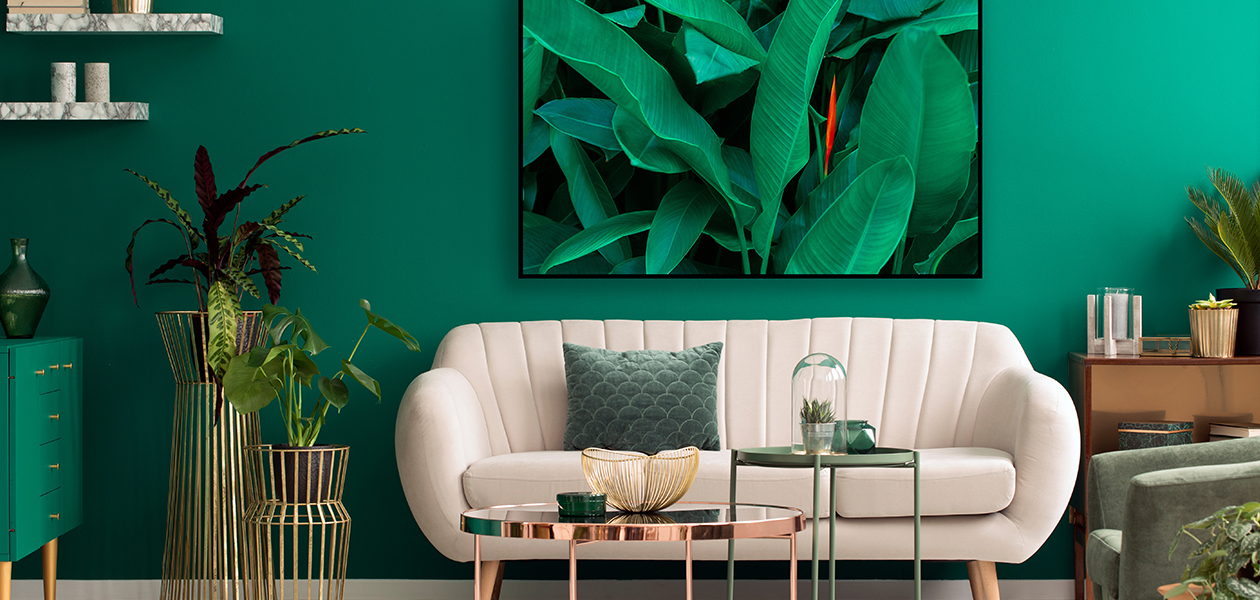 OLED er slanke med pænt design Sofa med TV på væggen