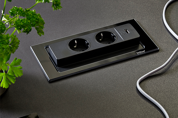 Elegante og funktionelle stikkontakter til køkkenet Epoq Steel Grey -køkken