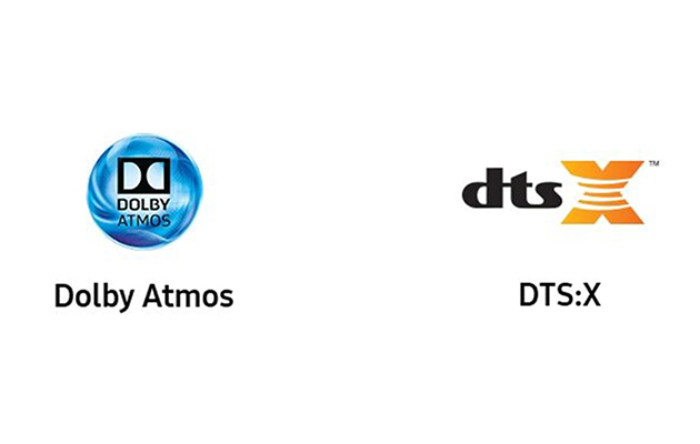Endnu bedre lyd fra alle retninger Dolby Atmos og DTS:X logo