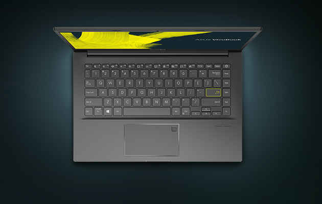 En formfaktor som passer til dig Sort ASUS VivoBook S14 oppefra