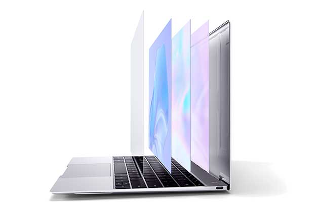 Huawei MateBook X har en FullView Skærm Huawei MateBook X med skærm-illustration