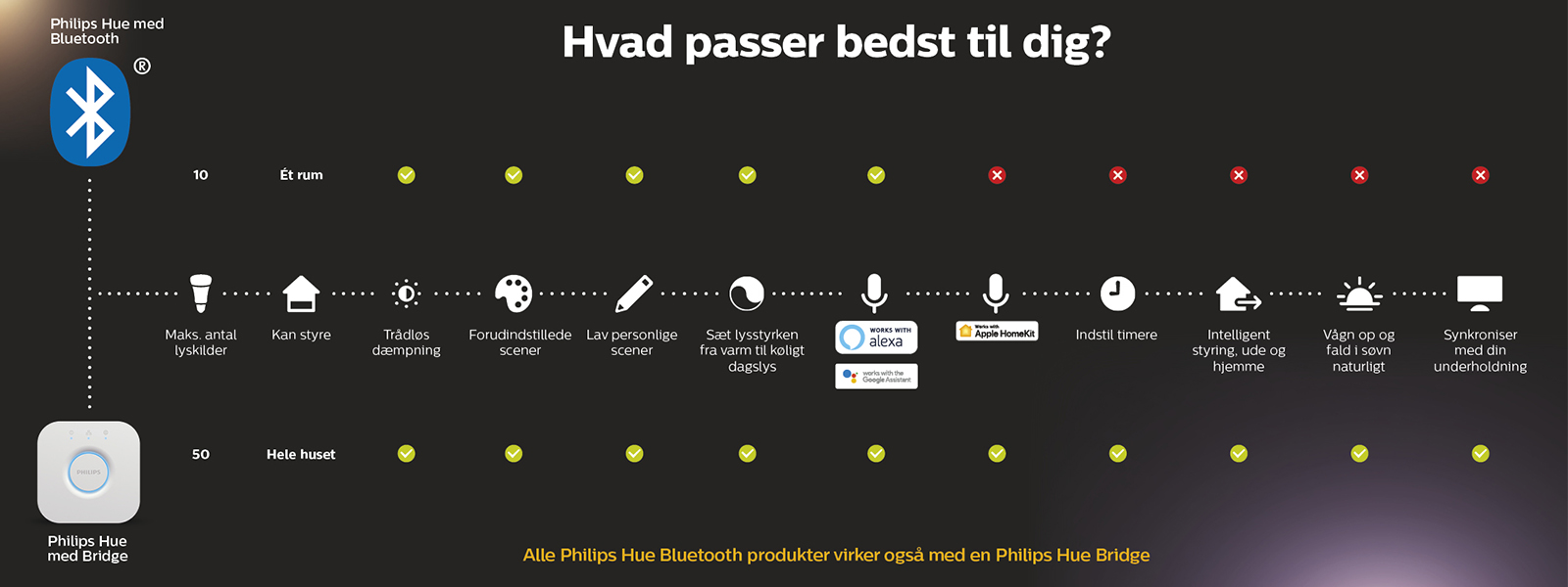 Philips Hue Hvilket alternativ fra Philips HUE passer dig bedst?