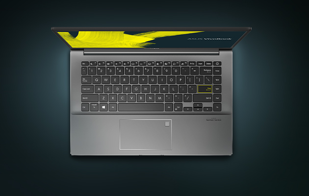 En formfaktor som passer til dig Sort ASUS VivoBook S14 oppefra