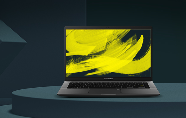 Interager med VivoBook S14 Sort ASUS VivoBook S14 forfra