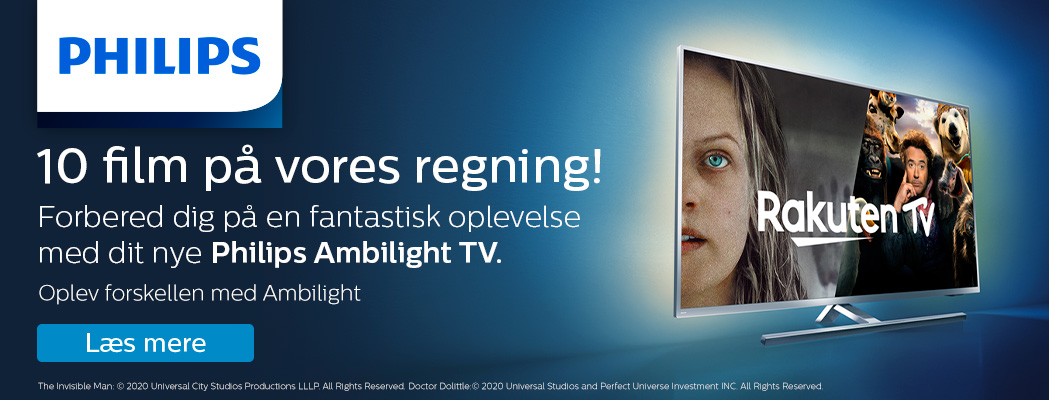 Køb et Philips Ambilight TV – få 10 udlejningsfilm TV fra Philips og kampagnetekst