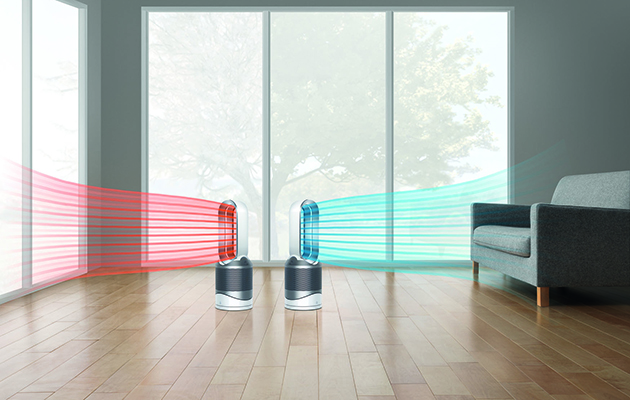 Tre funktioner Dyson Pure Hot+Cool Link renser luften luften, fungerar som rumvarmer og kan anvendes som køleblæser