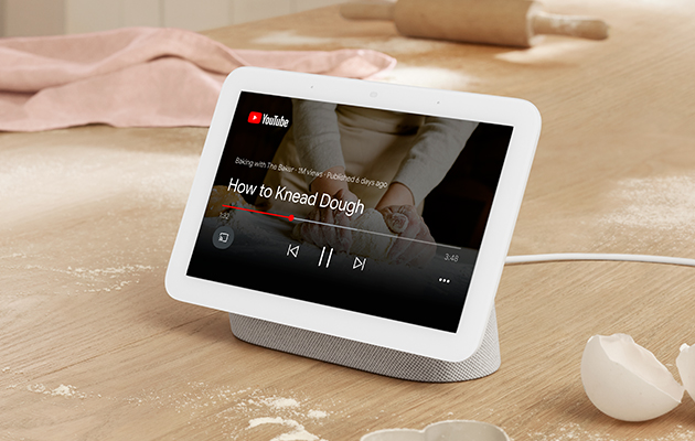 Se YouTube-videoer og meget mere YouTube-video på Google Nest Hub