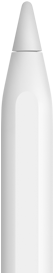En Apple Pencil, der viser spidsen af enheden