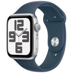 Apple Watch SE 2nd Gen 44mm GPS (Sølv Alu/Storm blå sportsrem S/M)