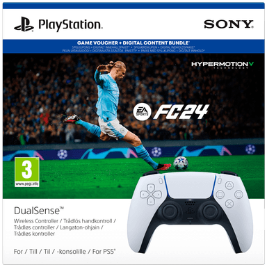 PS5 DualSense trådløs controller (hvid) + EA SPORTS FC 24 pakke