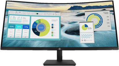 HP P34hc G4 WQHD 34” kurvet skærm (sort)