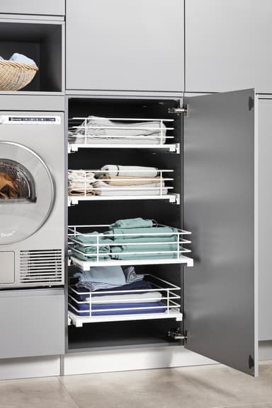 Epoq udtrækkelig trådkurv 60cm med MDF bund (hvid)