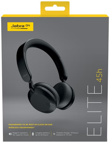 Jabra Elite 45h trådløse on-ear høretelefoner (sort)