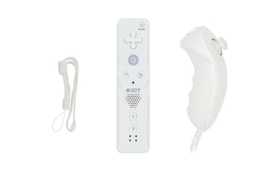 Trådløs spilcontroller og Nunchuck til Wii 6-akse - hvid