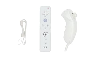 Trådløs spilcontroller og Nunchuck til Wii 3-akse - hvid