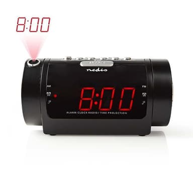 Digital clockradio med vækkeur og projektion | 0,9" LED | FM | Dobbelt alarm | S