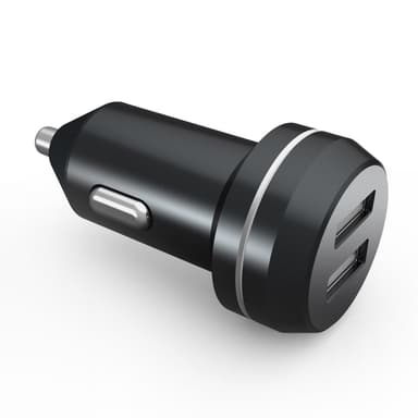 Dual USB-oplader 12 / 24V 4.8A Sort