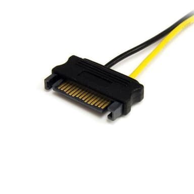 StarTech.com SATPCIEX8ADP, SATA 15-stik, PCI-E (8-pin), Hanstik, Hanstik, Sort, Gul, 30 mm