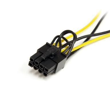 StarTech.com SATPCIEX8ADP, SATA 15-stik, PCI-E (8-pin), Hanstik, Hanstik, Sort, Gul, 30 mm