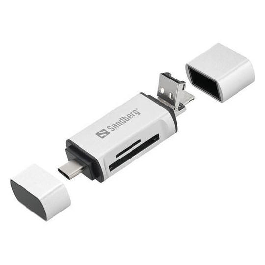 Sandberg kortlæser USB-C + USB + MicroUSB