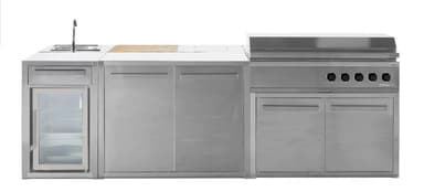 Nordic Line Rustfri  Udekøkken Arbejdsbord med dør 120 cm