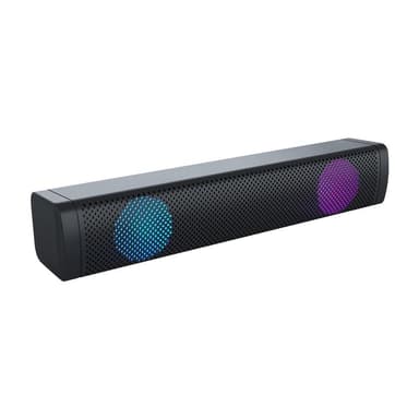 Soundbar med dobbelthøjttalere og LED RGB Sort