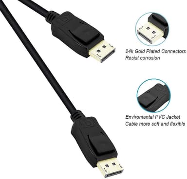 Displayport -kabel til billedoverførsel 4K 2M sort