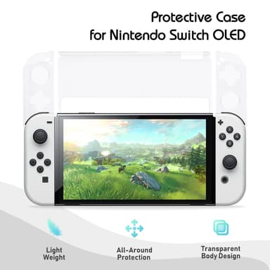 Nintendo Switch OLED cover Gennemsigtig 3 dele