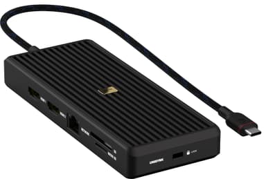 Unisynk 12 ports 8K 100W USB-C-hub (sort)