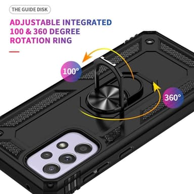 SKALO Samsung A33 5G Armor Hybrid metal ring cover - Sort