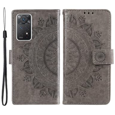 SKALO Xiaomi Redmi Note 11 Pro Mandala Flip Cover - Grå