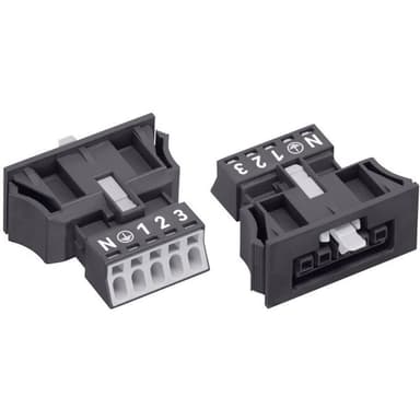 WAGO 890-705 Strømstik WINSTA MINI Tilslutning, lige Samlet poltal: 4 + PE 16 A Sort 1 stk