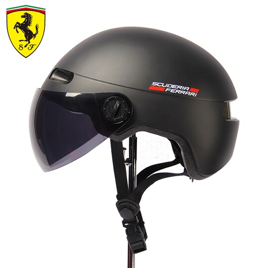 Ferrari hjelm med solskærm - sort