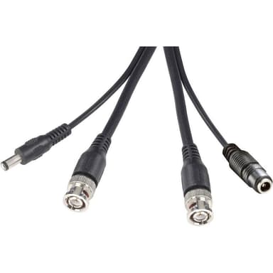 Sygonix 43522X Strøm, Video Forlængerkabel [1x BNC-stik, DC-bøsning 5,5 mm - 1x BNC-stik, DC-