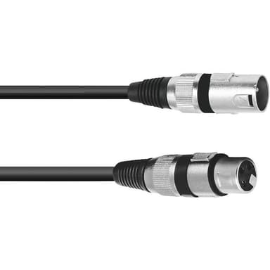 Omnitronic 3022052N XLR Forbindelsesledning [1x XLR-stik 3-polet - 1x XLR-bøsning 3-polet] 7.50 m Sort