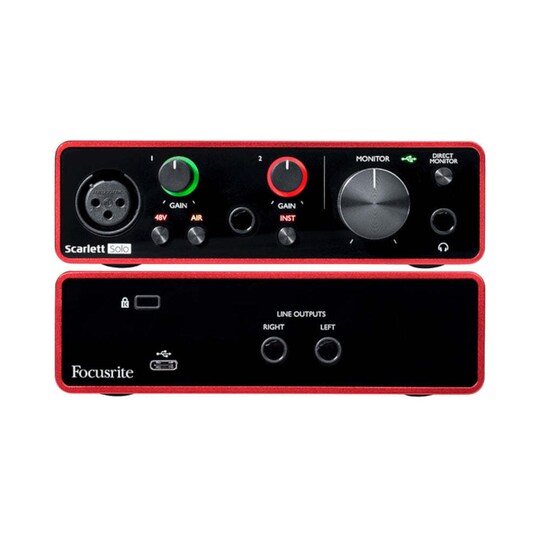 Focusrite Scarlett Solo tredje generation USB-lydkort audio interface 24bit 192Khz