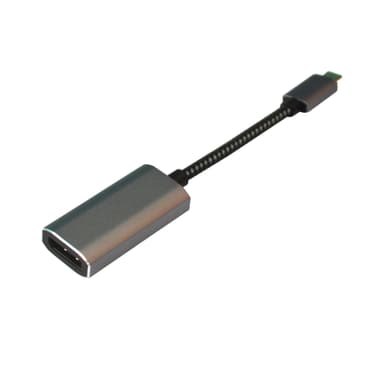 NÖRDIC USB C til DisplayPort adapter 8K i 60Hz 32,4Gbps 3D-understøttelse og HDCP 1.4 og 2.2 10cm aluminium space Grå