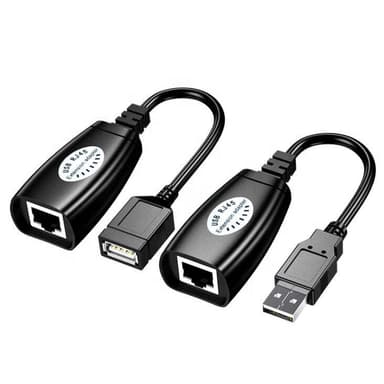 Forlænger til USB 2.0 i Cat 5e Ethernet-kabel 45m