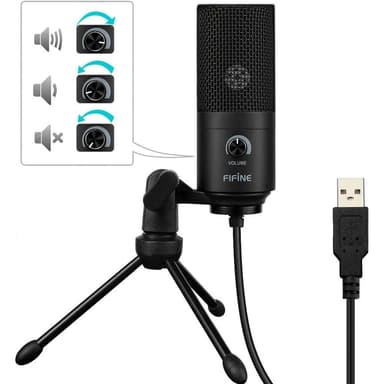 Fifine K669B desktop USB kondensatormikrofon 1.5m kabel
