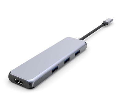 NÖRDIC 1 til 9 dockingstation USB-C til dual Displayport 4K, 1xHDMI 4K, 3xUSB3.1 5Gbps, 1xTF / SD-kortlæser dual DP