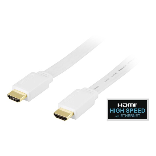 DELTACO fladt HDMI kabel, HDMI High Speed with Ethernet, HDMI Type A h