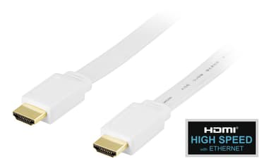DELTACO fladt HDMI kabel, HDMI High Speed with Ethernet, HDMI Type A h