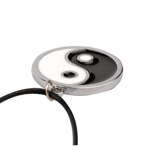 Yin Yang vedhæng halskæde zink legering sort / hvid