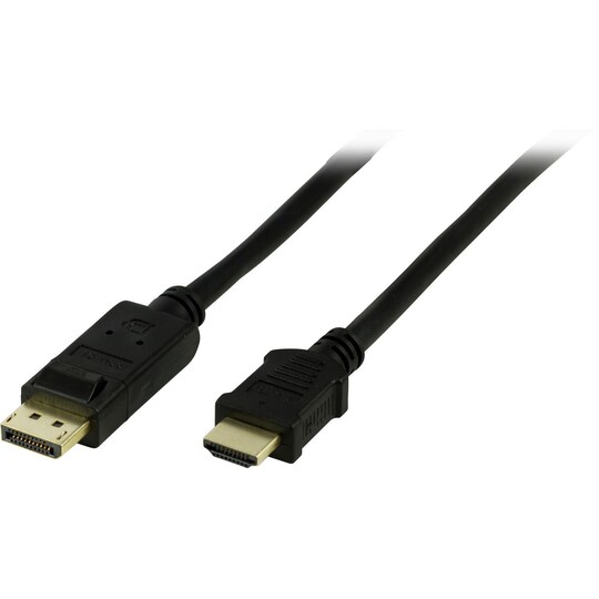 DELTACO DisplayPort til HDMI monitorkabel med lyd, 20-pin han - 19-pin